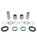 All In One Motorcycle Swing Arm Repair Kit With Steel Bushing And Oil Seal For Long Lasting Pivot Performance, components displayed