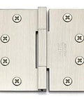 Rock Solid Heavy Duty Square Barrel Hinges Genuine Solid Brass Construction With Unlacquered US3NL Finish top view of 4 x 4 inch hinge.