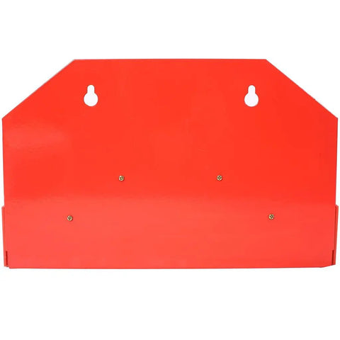 Red metal storage bracket for 58 Piece T Slot Clamping Kit For Milling Machines Hold Down Clamp Set With Half Inch 13 TPI Studs Pro Grade Heavy Duty Tool Steel For Worktable Precision Machining And Workpiece Fixing.