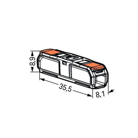 Lever Nut Inline Splice Wire Connector With Levers For All Conductor Types 2 Conductor Max 4 Mm2 Transparent Housing illustration