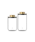 Modern Round Kitchen Countertop Storage Canisters Sleek Airtight Tea Jars for Coffee Sugar Flour Spices and Beans in clear glass