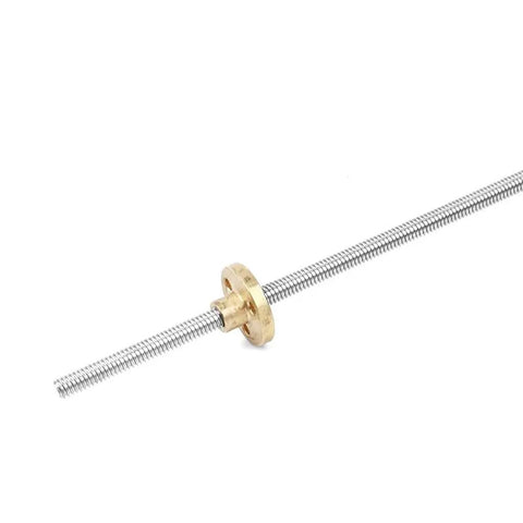 Lead Screw T6 High Precision Linear Motion Screw In 304 Stainless Steel, 6mm Diameter, 1mm Pitch, Length Range 100-550mm, Copper Nut, Built For DIY CNC And 3D Printer Builds, with copper nut