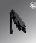 Side view of Oak Leaf Cast Iron Door Knocker Built Tough In Rustic 6 Inch Front Door Hardware with powder coat finish