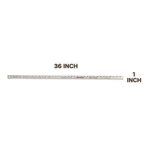 36 Inch Aluminum Yard Stick With Precision Straight Edge Clear Thermo Bonded Graduations In SAE And Metric Conversion Table Included