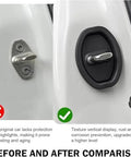 Before and after Smart Fortwo door lock striker cover, silicone buffer pad, black, snap-on rust protection