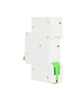 Heavy Duty 18Mm Din Rail Residual Current Circuit Breaker with green lever for secure installation in electrical panels.