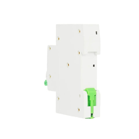 Heavy Duty 18Mm Din Rail Residual Current Circuit Breaker with green lever for secure installation in electrical panels.