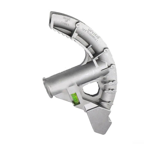 Heavy Duty EMT Conduit Pipe Bender With 3/4 Inch Cast Aluminum Head featuring embossed angle markings and level indicator.