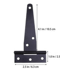 24 Pack Black Iron T Shape Gate Hinges Four Inch Heavy Duty Built To Last Flexible Door Hinges With Six Mounting Holes Quick Dismantle
