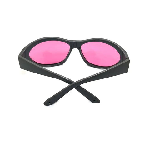 Pro Grade Near Infrared Laser Safety Glasses Locked In Sharp OD5 Plus Shield For 755Nm And 808Nm Diodes Clear Lens from back view.