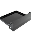 Fold Out Work Station Tray Cabinet For Garage And Trailer 16x14 Inch Tray Aluminum Powder Coated Black Made In USA
