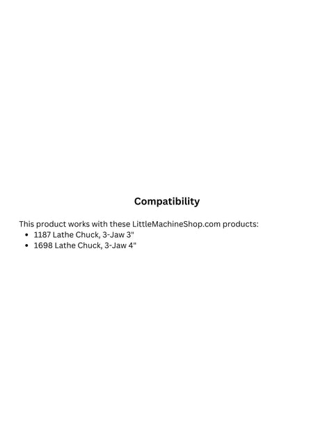 Compatibility list for Lathe Chuck Key 8 Mm 5 Sixteenth Square Shank With Long Handle, fitting specific 3-Jaw chucks