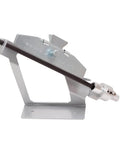 Side view of Durable Stainless Steel Magnetic Fletching Jig Kit For Arrows With Quick Clamp Easy Setup And Adjustable Pro Grade 3 Or 4 Fletching Options DIY Arrow Vanes Jig Tool, showing the magnetic clamp and adjustable features.