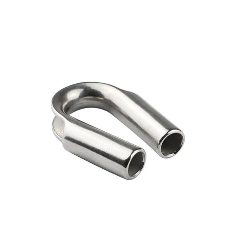 Beefed Up Stainless Steel Wire Rope Thimbles 6Mm Cable Protector Sleeve For Marine Rigging And Diy close-up of a 6mm stainless steel thimble.