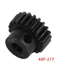 48P 3.175mm Black Steel Pinion Gear 21T For RC Cars One Eighth And One Tenth Scale 32DP 0.8 Module Durable Metal