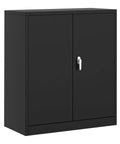 Garage Tool Storage Cabinet With Lock, Built Tough Heavy Duty 35 Inch Steel Cabinet With Two Adjustable Shelves, Rust Resistant Powder Coated Black Tool Organizer