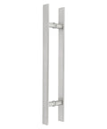 Double Sided 23.43 Inch Stainless Steel Barn Door Handle Bar Pull For Sliding Glass Shower And Entry Doors With A Grippy Ergonomic Back To Back Grip And Simple Push Pull Action For High Traffic Spaces, front view