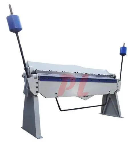 80 Inch Pan And Box Brake Bender For Metal Fabrication, 6 Foot Bending Reach, 12 Gauge Mild Steel Capacity, shown on stand