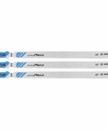 Three Piece Metal Jig Saw Blades Set 5-1/4 Inch 21 TPI T-Shank Bi-Metal for fast cuts through pipes, profiles, and sheet metal.
