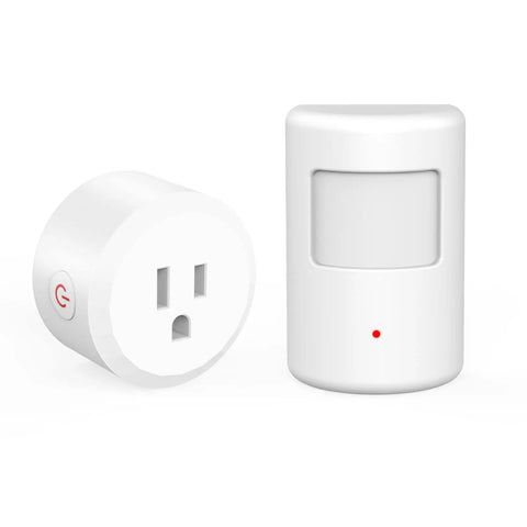 Motion Sensor Switch With Outlet Plug-In For Home Use Auto Turns On Lights Fans Or AC With PIR Infrared Sensor 100 Ft Range