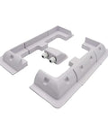 Drill Free Solar Panel Mounting Brackets Kit 7 Piece ABS Corner Brackets for RVs and boats in white, easy install DIY friendly
