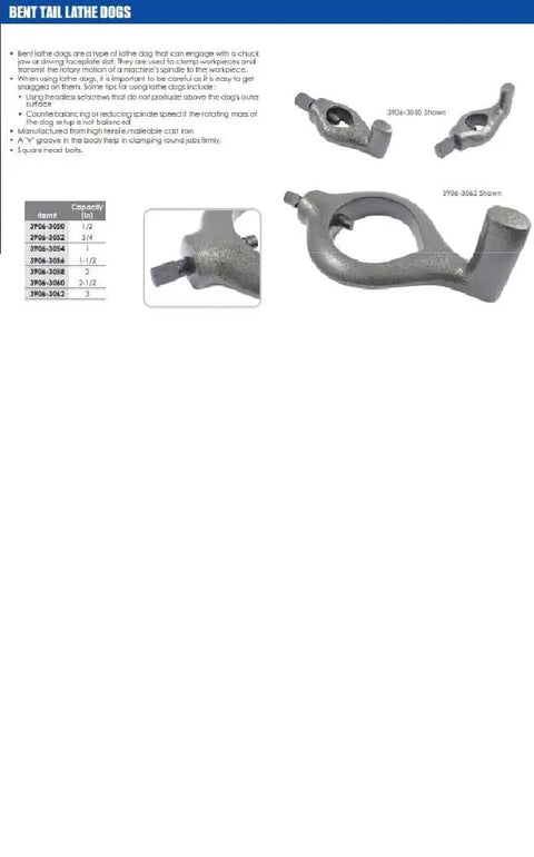 2-1/2 Inch Bent Tail Lathe Dog That Grips Tight and Turns Smooth, Ideal for Lagging Turned Stock to Chucks and Faceplates, a Shop Essential You Can Trust to Get the Job Done Right