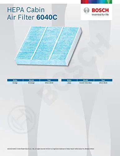 HEPA Cabin Air Filter for Dodge Durango and Jeep Grand Cherokee WK with 99.97% filtration, product image showing filter design and specs.