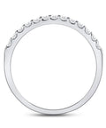 Clean Vibes 14K White Gold Round Diamond Single Stack Ring For Women Featuring Machine Set Stones And Heavy Duty Craftsmanship Built To Flex Daily With Absolutely Zero Hassle, showcasing round diamonds set along the band.