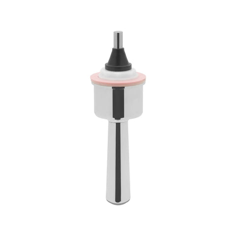 Heavy-Duty Polished Chrome Flush Valve Handle Fits Regal Royal Systems Quick No Sweat Drop In Swap Stops Leaks Easy Commercial Bathroom Repair Slick Solid Build, side view.