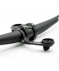 Max XL 35.0mm Bicycle Computer Mount For Garmin GPS Devices All In One Combo Mount Black on a handlebar, side view.