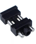 Pro Grade Heavy Duty Milling Vise Jaw Stop Kit Five Piece for CNC Machines showing black oxide steel stop