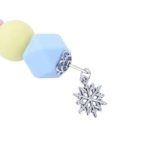 Premium Color Coded Scriber Needle For Sugar Craft And Cake Decorating Icing Pin with colorful beads and a silver snowflake charm.