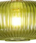 XININSUN Plug-in Pendant Light with Hanging Cord, green glass shade, round design, perfect for accent lighting.