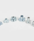 50 Piece Zinc Steel T Nuts Set With Four Jaw Tee Prong Serrated Thread Inserts For Wood And Metal Sheets M3 Size