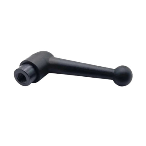 Tough Zinc Alloy M12 Quick Swap Clamping Lever with female threads for lathe machinery, 95mm size, black finish.