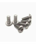Top Shelf Pure Titanium Hardware Heavy Duty Allen Socket Screws solid half round head fasteners M2 M2.5 M3 set laid out for repair tasks.