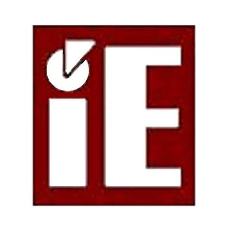 IE brand logo: white IE letters on a red square background.