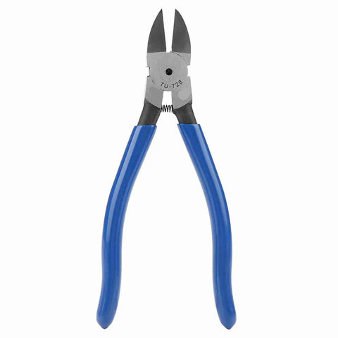 Diagonal Pliers For Cable Cutting And Wire Nipping, Chrome Steel TU 728, Compact Ergonomic Handle, Portable Tool For DIYers, Electricians, And Pros, Smooth Clean Cuts On All Kinds Of Cables