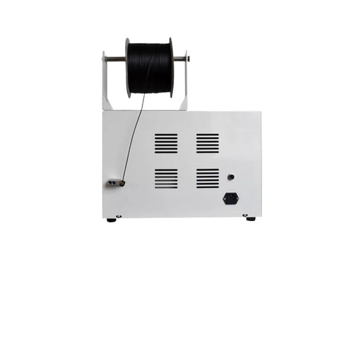 Heavy Duty Automatic Cable Winding Reel And Copper Wire Coil Machine showing rear view with wire spool installed.