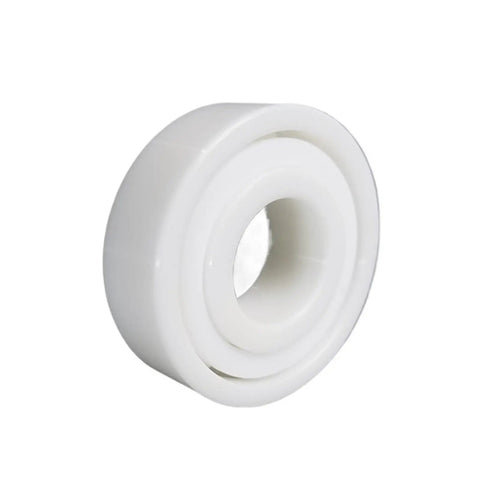 Premium Full Ceramic ZrO2 Zirconia Ball Bearings In Standard 6008 Size At Forty By Sixty Eight By Fifteen Millimeters shown side view.