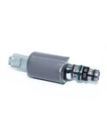 Smash Through Hydraulic Hurdles Badass Rock Solid Proportional Solenoid Valve HLPPRV06A Valve Plug for excavator parts, gray and silver.