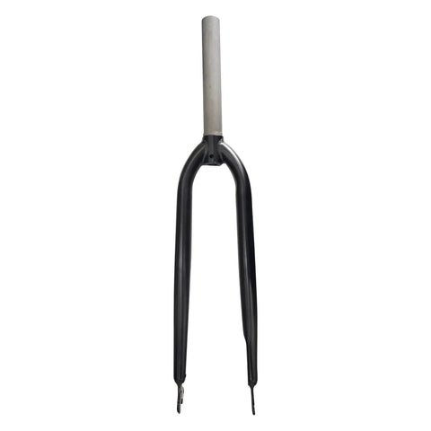 Beefy 26 Inch Steel Threadless Bike Fork 1 1/8 Inch Steerer Black For MTB Road Cruiser With Disc Brake Mounts And Caliper Bracket