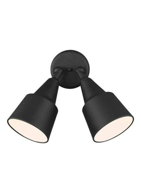 Outdoor Beefed Up Flood Light With Adjustable Swivel Aluminum, 2 Light, 240 Total Watts, Black Finish With Antique Bronze Aluminum Shades