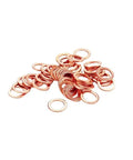 Copper flat washers sealing rings, 10mm ID, 16mm OD, 1.5mm thick, bulk pack (40 pcs)