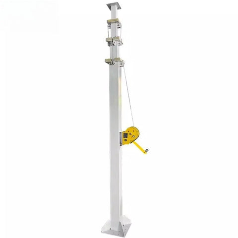 Heavy Duty Manual Telescopic Lifting Mast And Hand Cranked Extension Pole for smooth height adjustment up to nine meters.