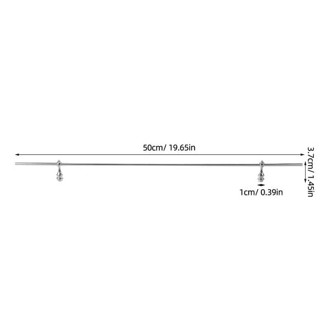 Mini Gallery Rail Set With 5mm Silver Finish Guard Rails And Glass Shelf Spindles For Wine Cabinets And Display Furniture, dimensions shown