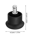 Office Chair Leg Floor Protectors 10 Pack Black Iron And PU Material Foot Glides shown with dimensions
