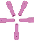 Top Picks For 10 Pack TIG Alumina Ceramic Nozzles And Long Gas Lens Cups Perfect For WP 17 18 And 26 Torches To Boost Your Welding Game With Durable Performance. Five pink alumina ceramic nozzles for TIG welding.