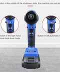 Front view of Electric Cordless Rivet Nut Gun With Brushless Motor And 4000 Mah Battery showing control buttons for operation modes.