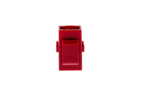 Red Cat6 RJ45 inline coupler/keystone jack, female-to-female Ethernet adapter with snap-in feed-thru